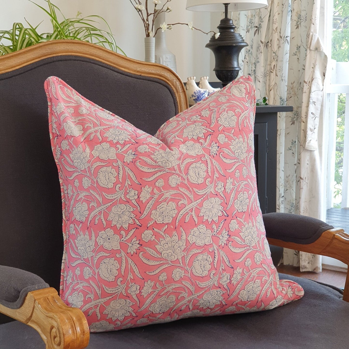 Kolka Pastel Pink Decorative Soft Cotton Voile Decorative Cushion - Pink-1