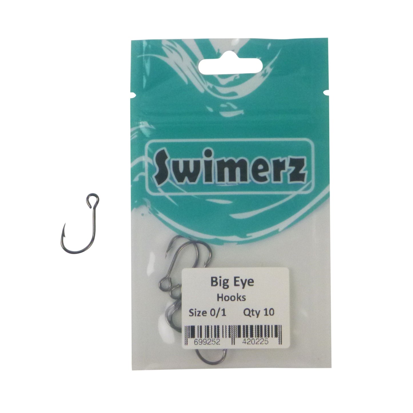 Swimerz Big Eye Inline Lure Hooks, Size 1, 10 Pack-1