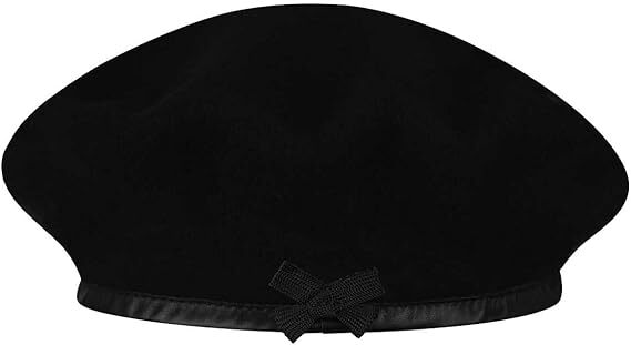 KANGOL Wool Monty Beret French Hat Military Cap in Black-4