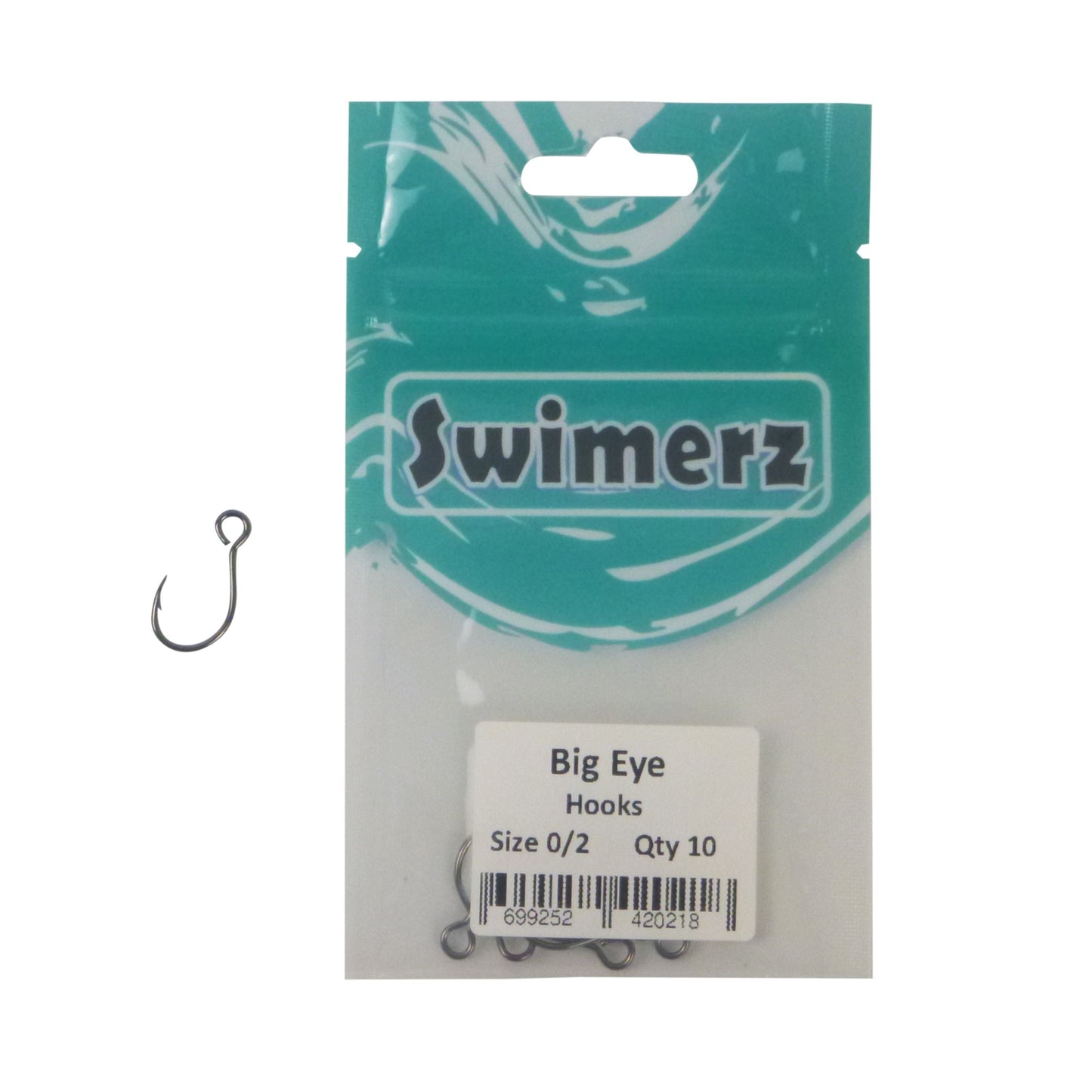 Swimerz Big Eye Inline Lure Hooks, Size 2, 10 Pack-1