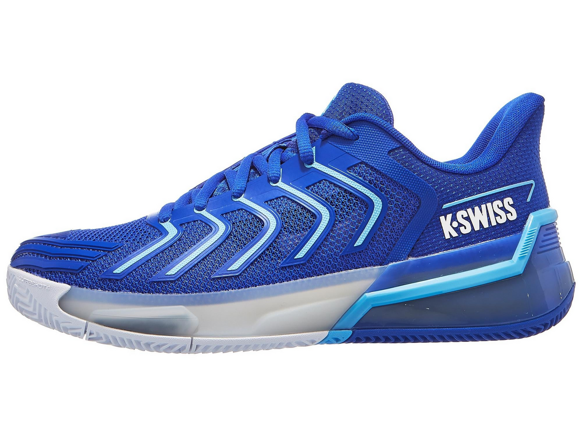 K-Swiss Mens Ultra Shot 4 Clay Herringbone Tennis Shoes in Dazzling Blue/White