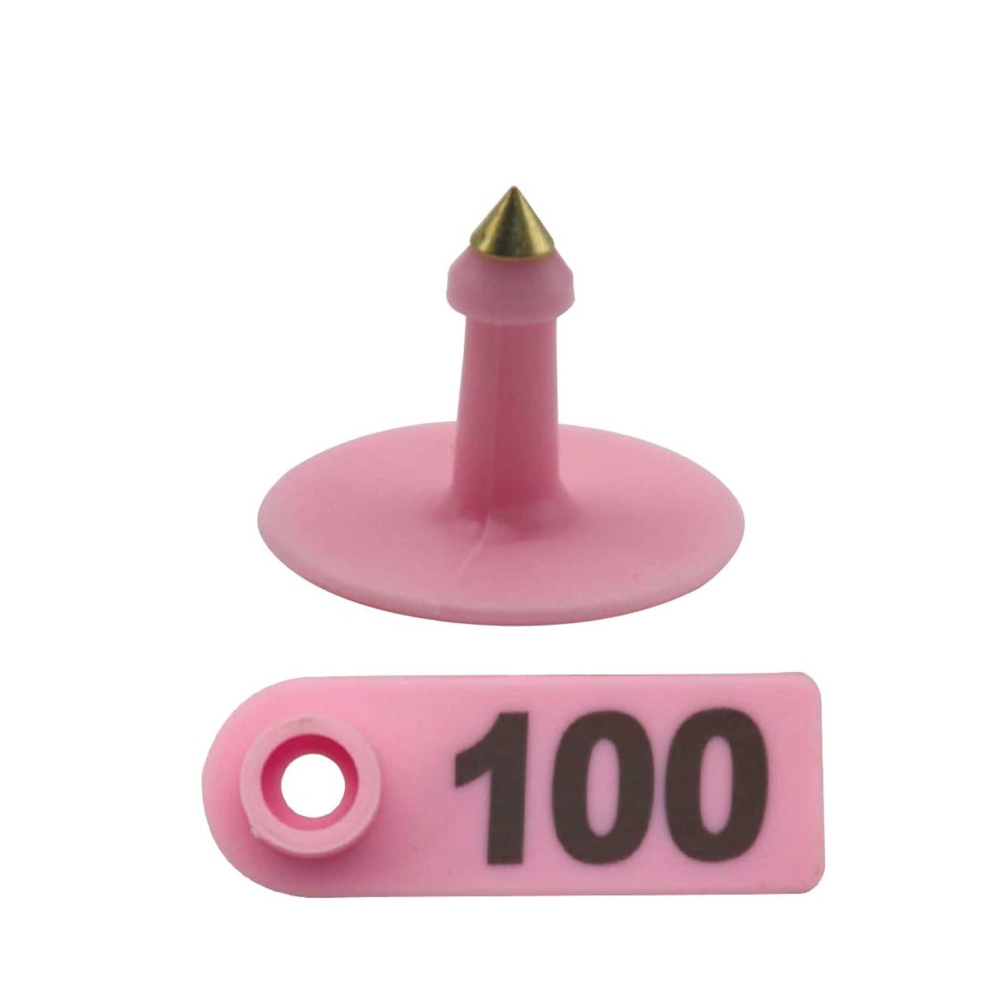 1-100 Cattle Number Ear Tag 5x2cm Set - Mini Pink Cow Sheep Pig Livestock Label-1