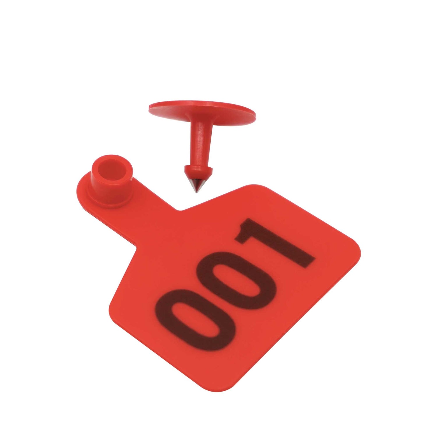 1-100 Cattle Number Ear Tags 5x4cm Set - Small Red Pig Goat Livestock Label-3