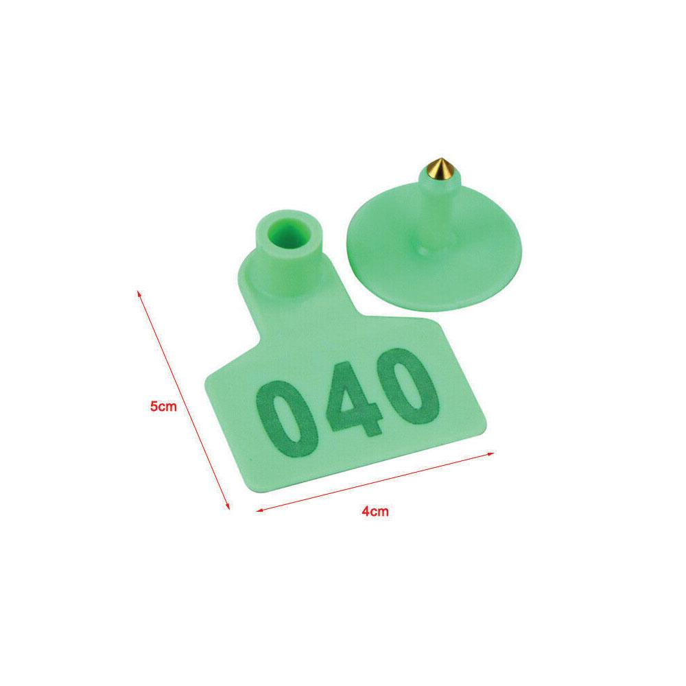 1-100 Cattle Number Ear Tags Set - Green Pig Sheep Goat Livestock Label-2