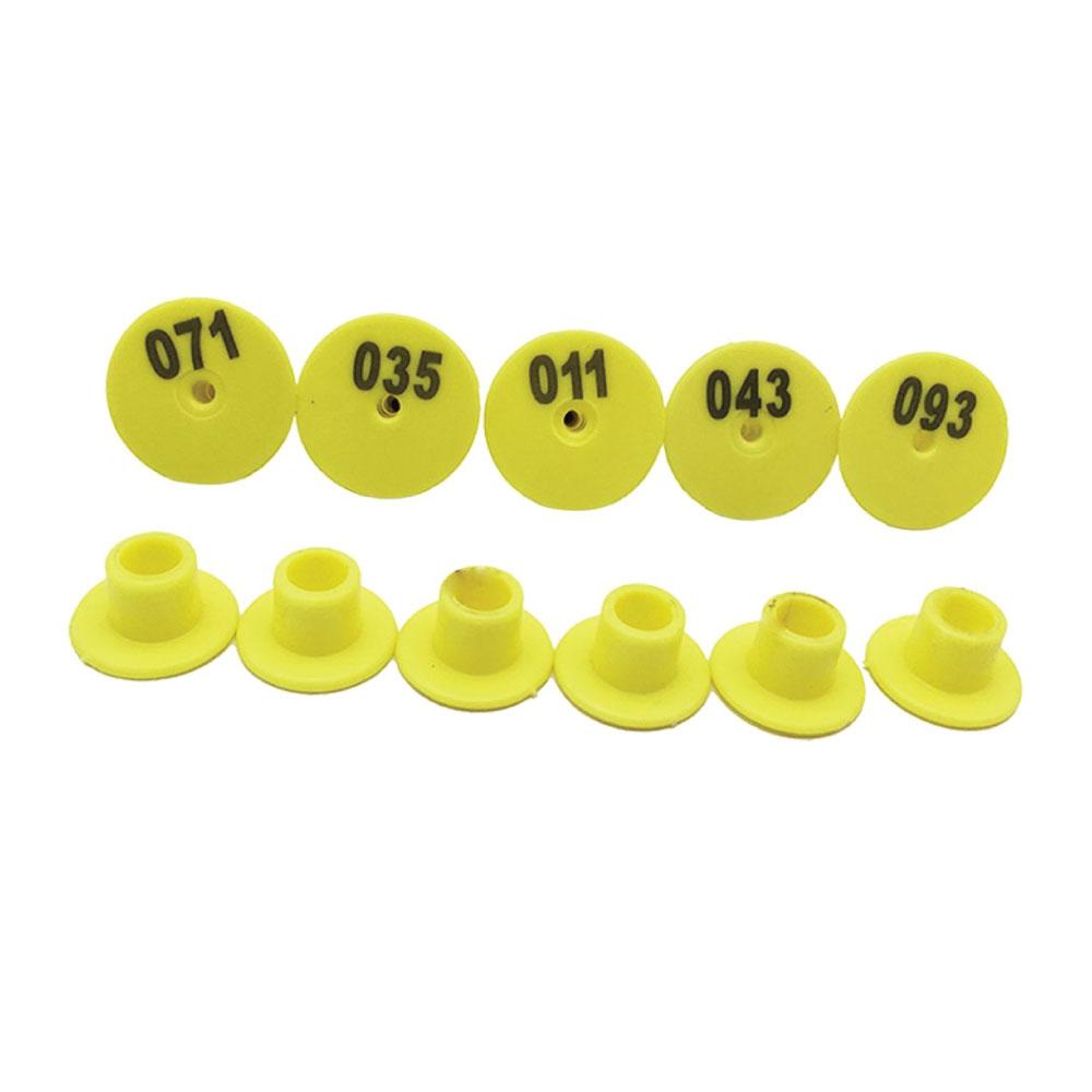 1-100 Cattle Number Ear Tags Set - Round Yellow Pig Sheep Goat Livestock Label-2