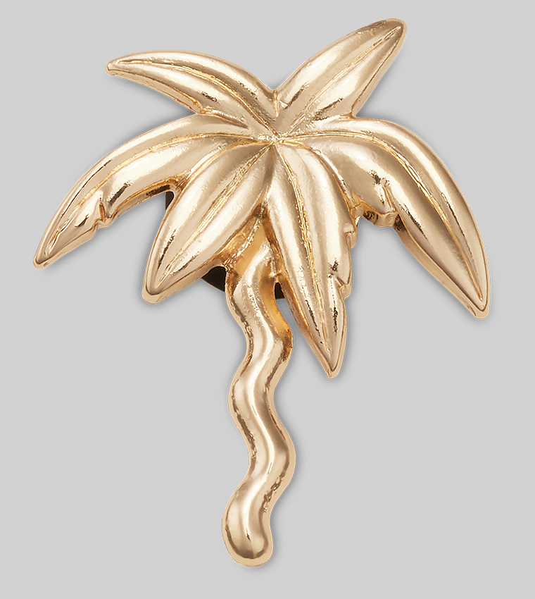1x Crocs 3D Metal Gold Palm Tree Jibbitz Charm - 100% Authentic
