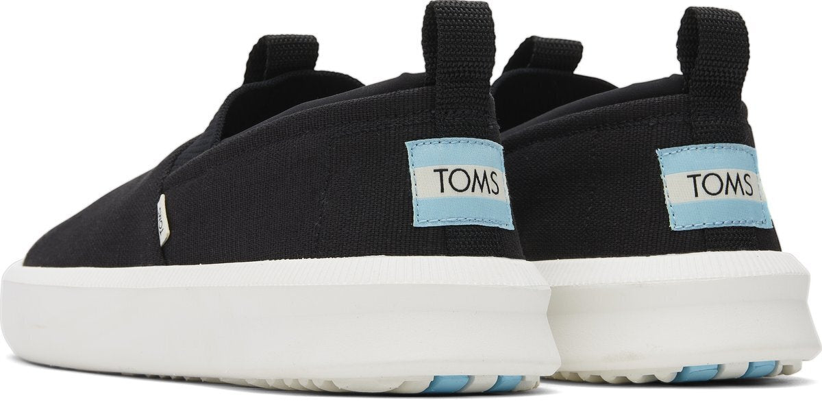 TOMS Mens Canvas Slip On Shoes Casual Sneakers Breathable Espadrilles - Black-4