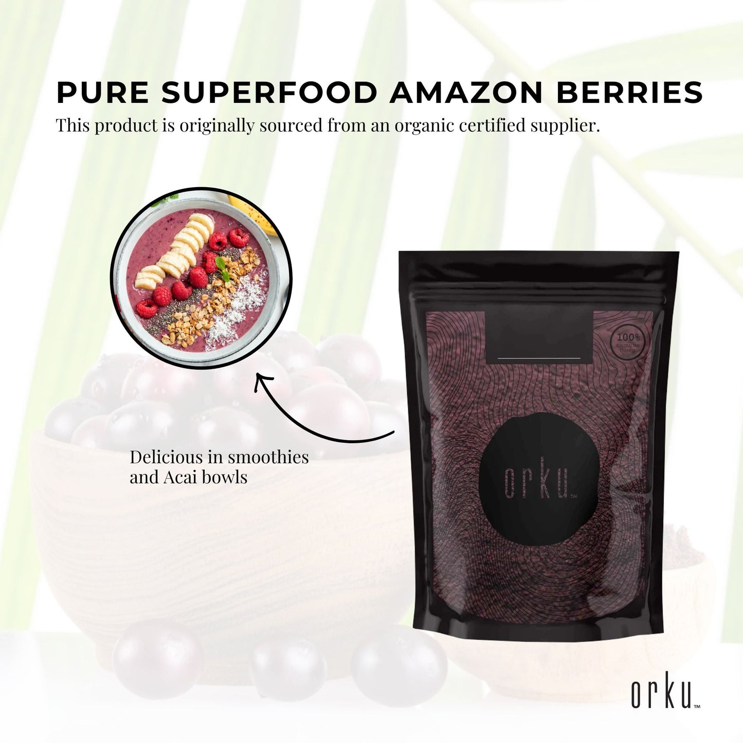 100g Acai Powder 100% Organic - Superfood Amazon Berries-4