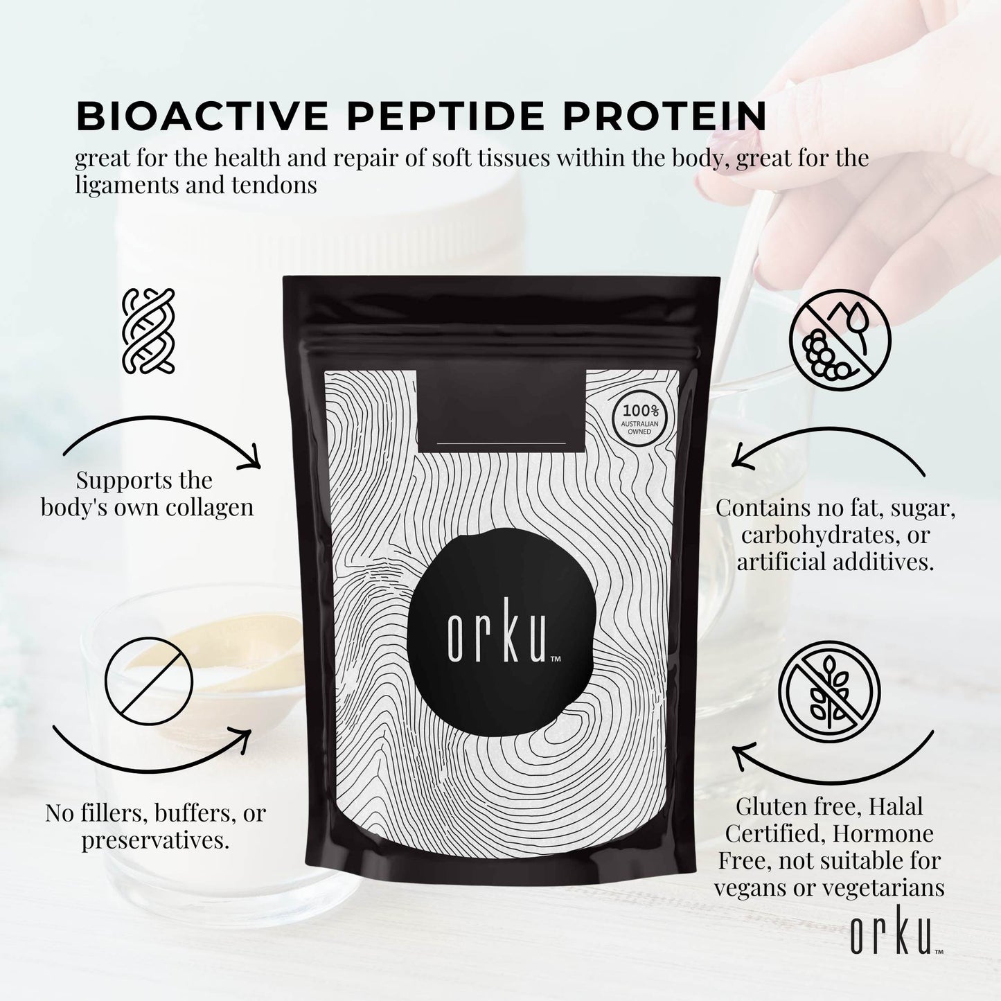 100g Collagen Powder - Bovine Hydrolysate Protein Peptide Supplement Unflavoured-3