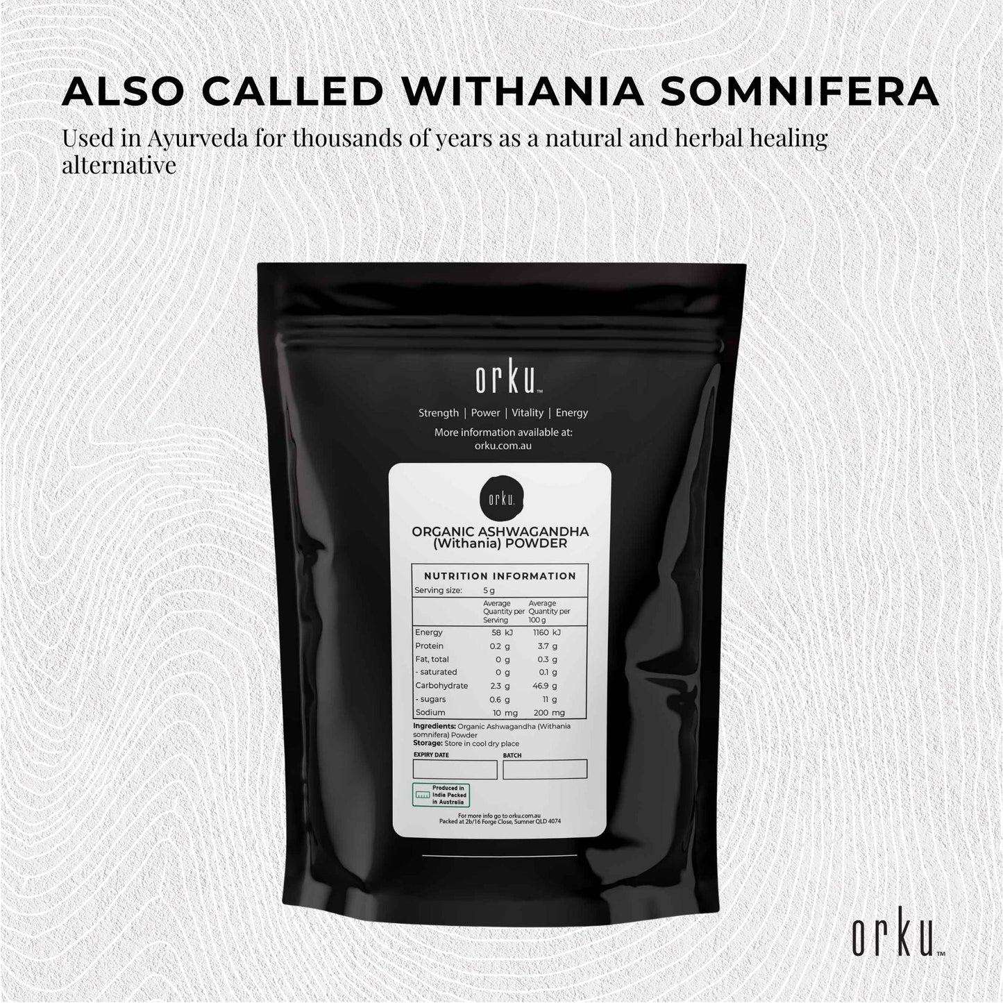 100g Organic Ashwagandha Root Powder Withania Somnifera Herb Supplement-3