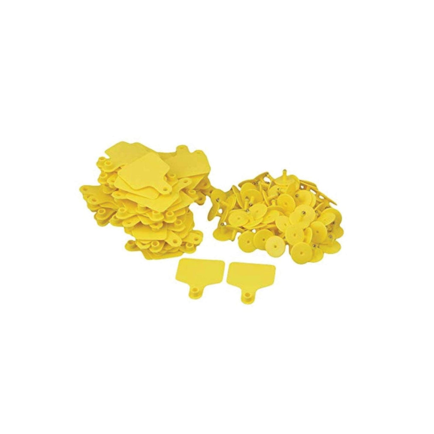 100x Cattle Ear Tags 5x4cm Set - Small Yellow Blank Sheep Pig Livestock Label-0
