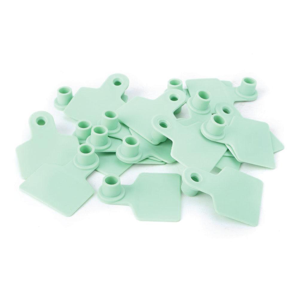 100x Cattle Ear Tags 6x7cm Set - Medium Green Blank Cow Sheep Livestock Label-2