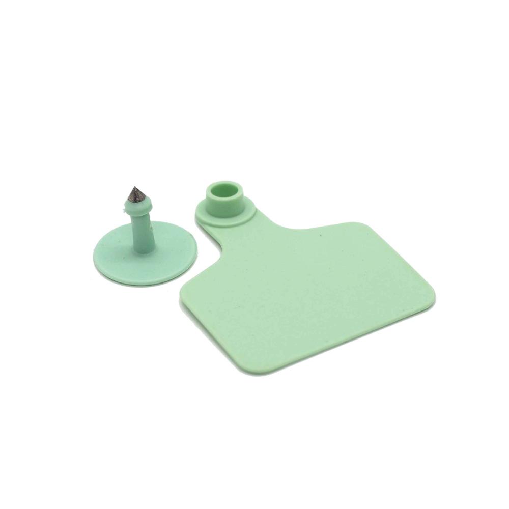 100x Cattle Ear Tags 6x7cm Set - Medium Green Blank Cow Sheep Livestock Label-0