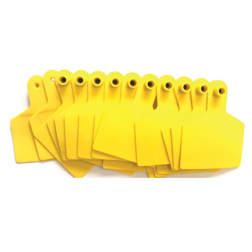 100x Cattle Ear Tags 7.5x10cm Set - XL Yellow Blank Cow Sheep Livestock Labels-2