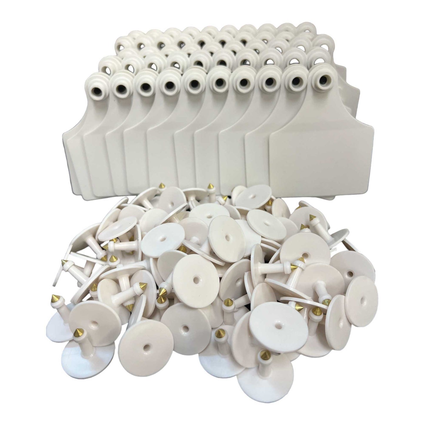 100x Cattle Ear Tags 7x10cm Set - Large White Blank Cow Sheep Livestock Label-0