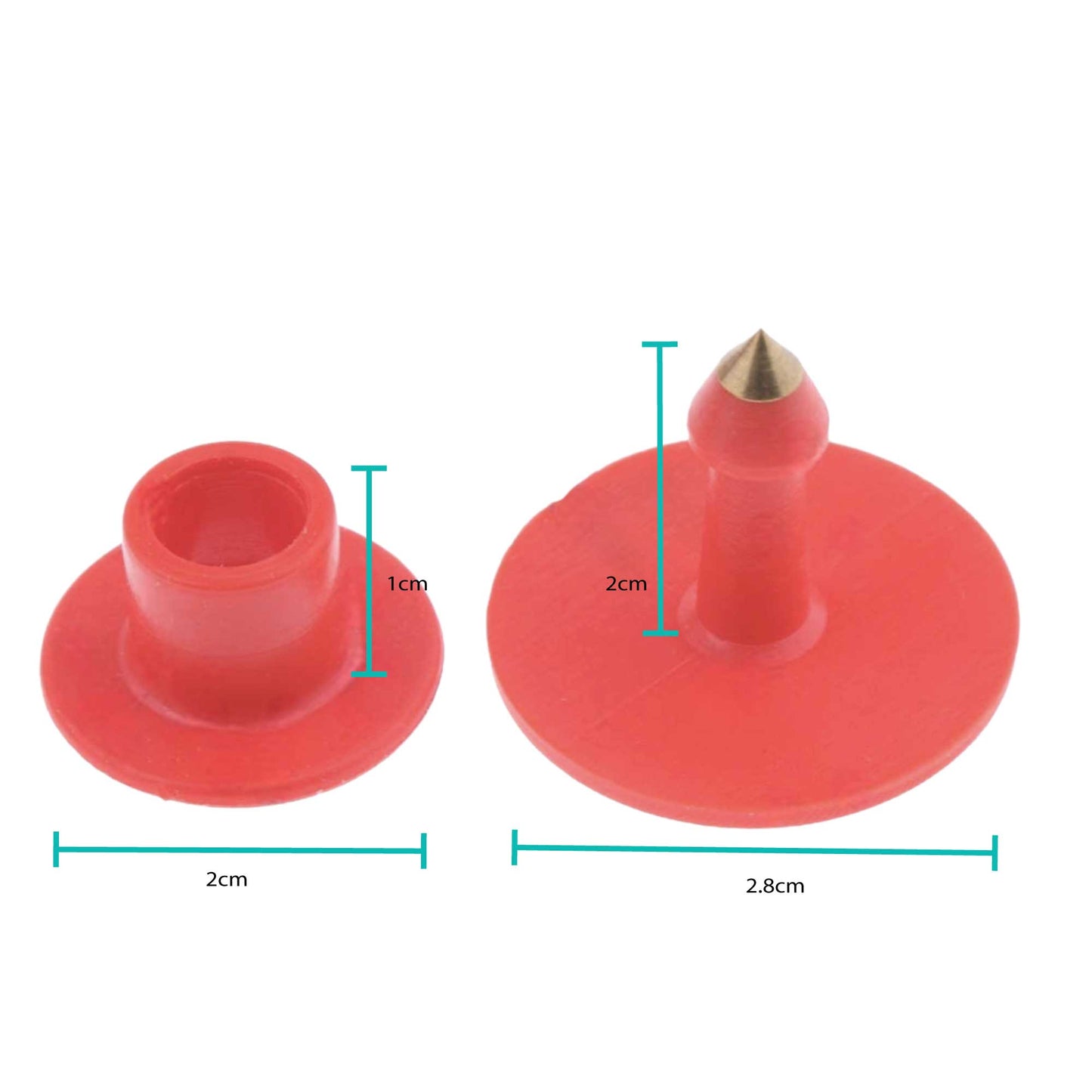 100x Cattle Ear Tags Set - Round Red Blank Pig Sheep Goat Cow Livestock Label-2