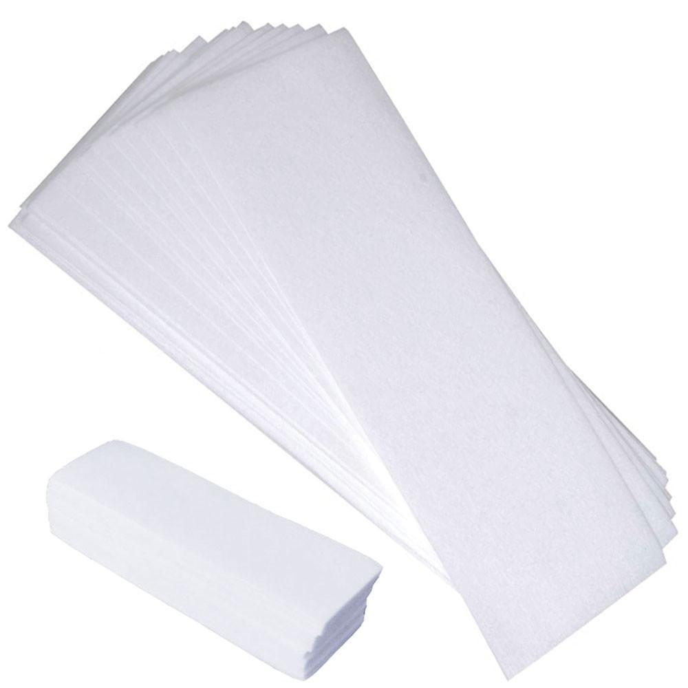 100x Pre-Cut Strips Pack - 70gsm Non Woven Disposable Cut Waxing Papers-2