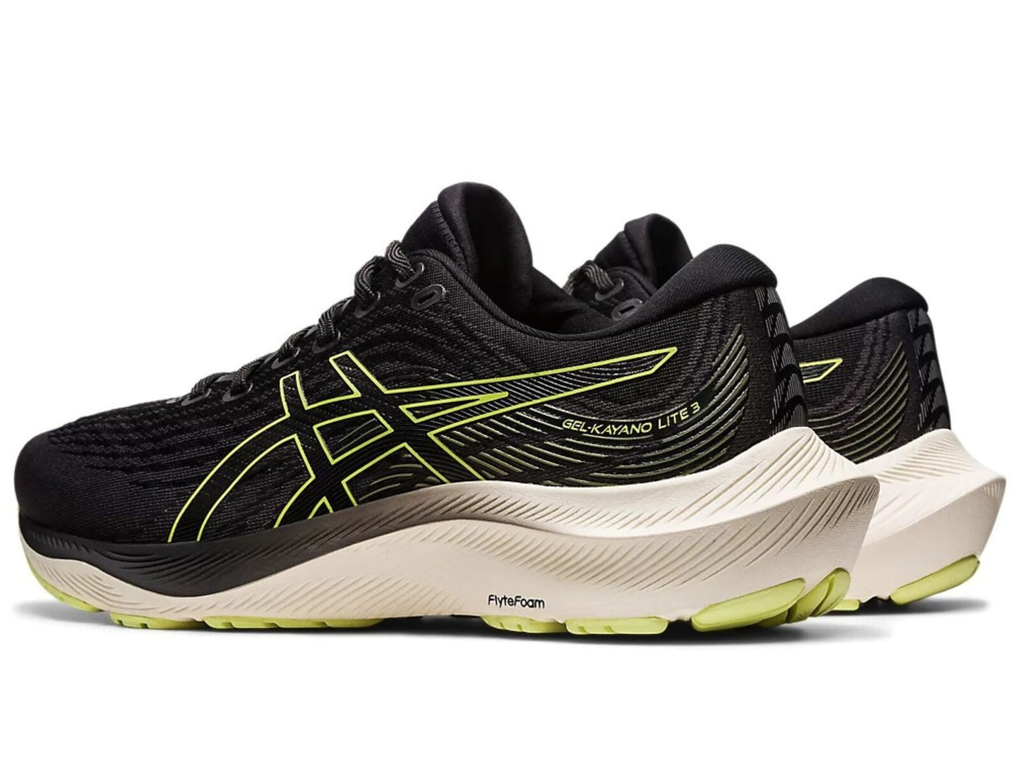 ASICS GEL-Kayano Lite 3 Running Shoes in Black/Glow Yellow – Mens Size US 8.5-3