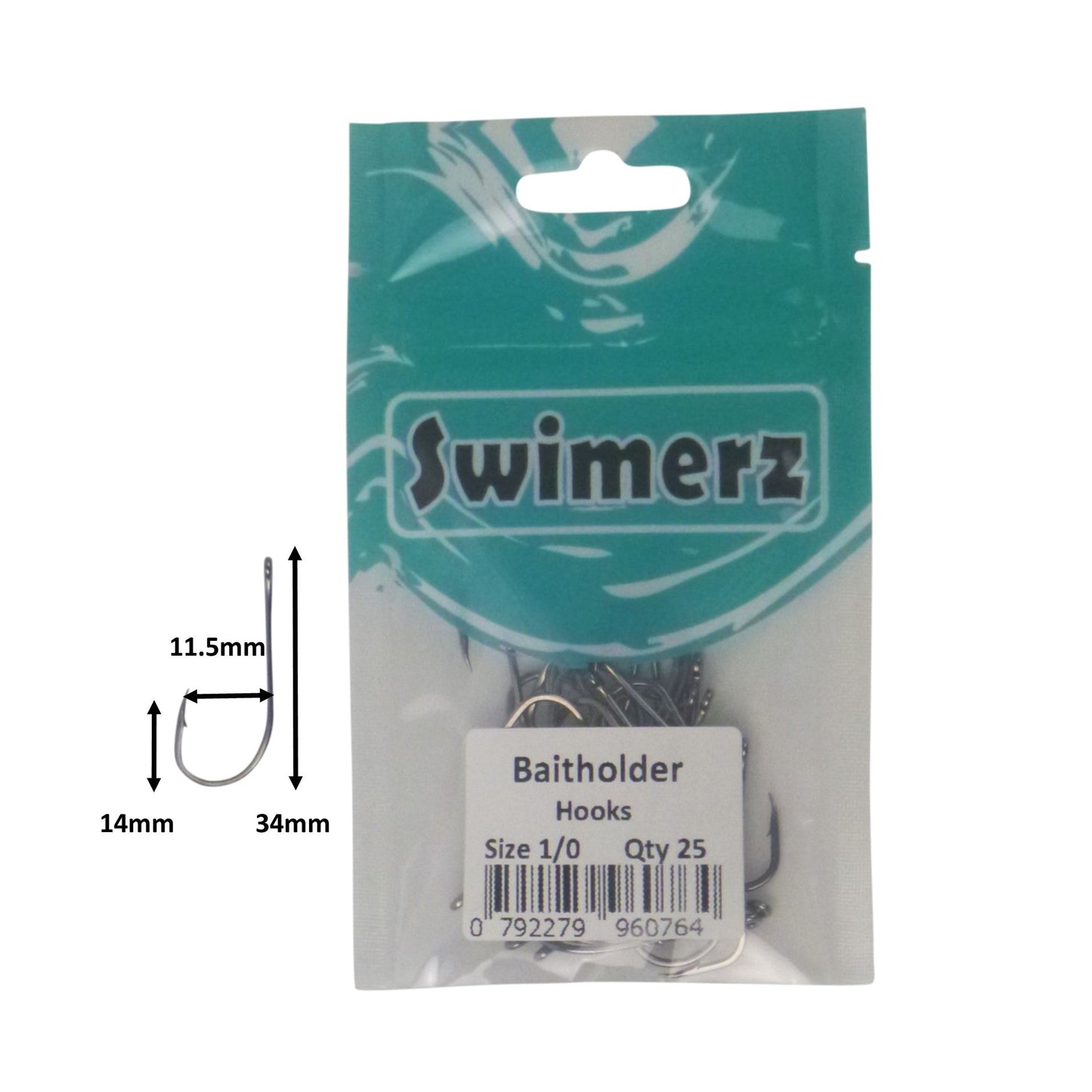 Swimerz 1/0 Baitholder Hook, Qty 25-2