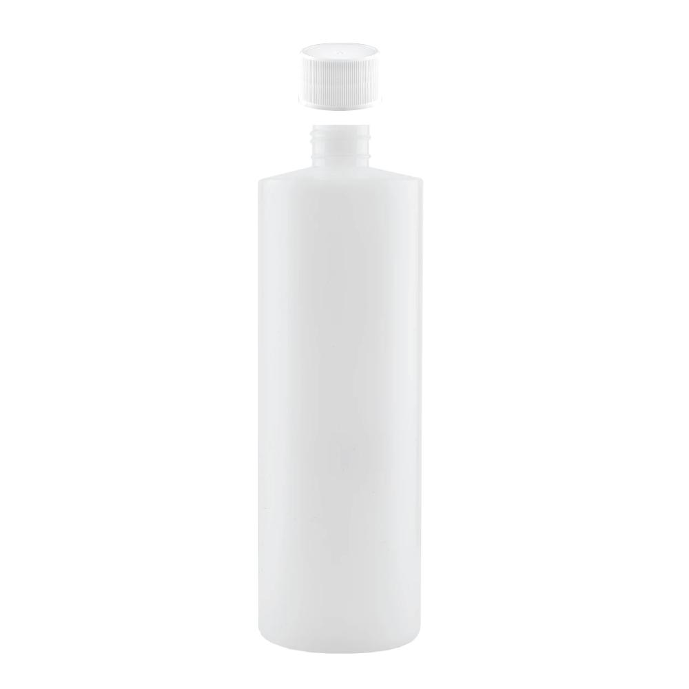 10x 250ml Clear HDPE Round Bottle + 28/410 Caps - Empty Plastic Food Storage-1