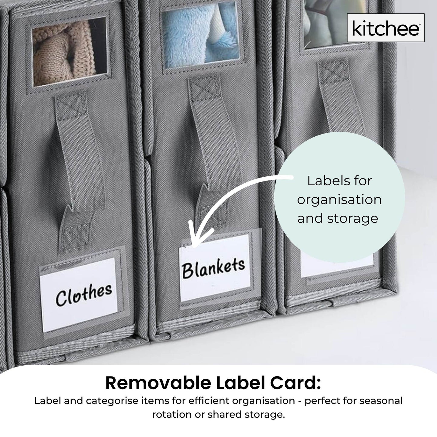 10x Kitchee Foldable Bed Sheet Storage Box – Linen & Closet Organiser Grey-4