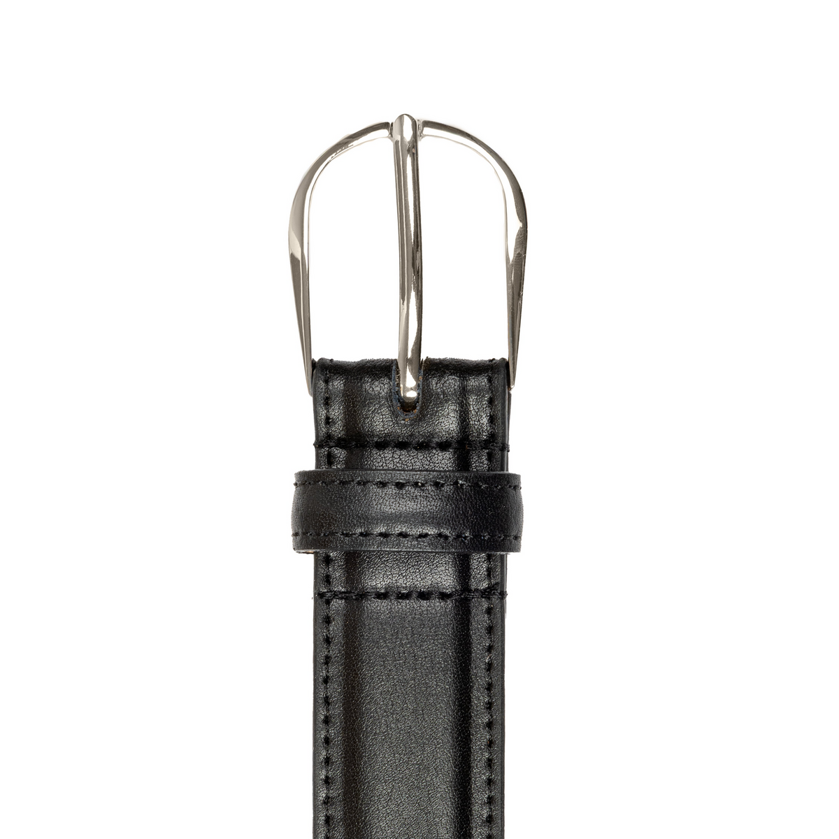 Dents Mens Heritage Leather Belt w/ Silver Buckle & Gift Box in Black (Made in Britain)