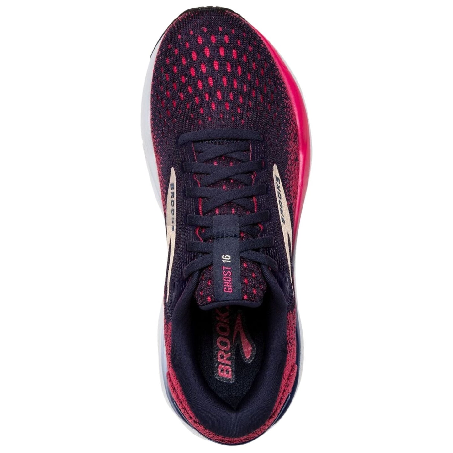 Womens Brooks Ghost 16 Running Shoes in Peacoat/Raspberry/Apricot – Size 7-4