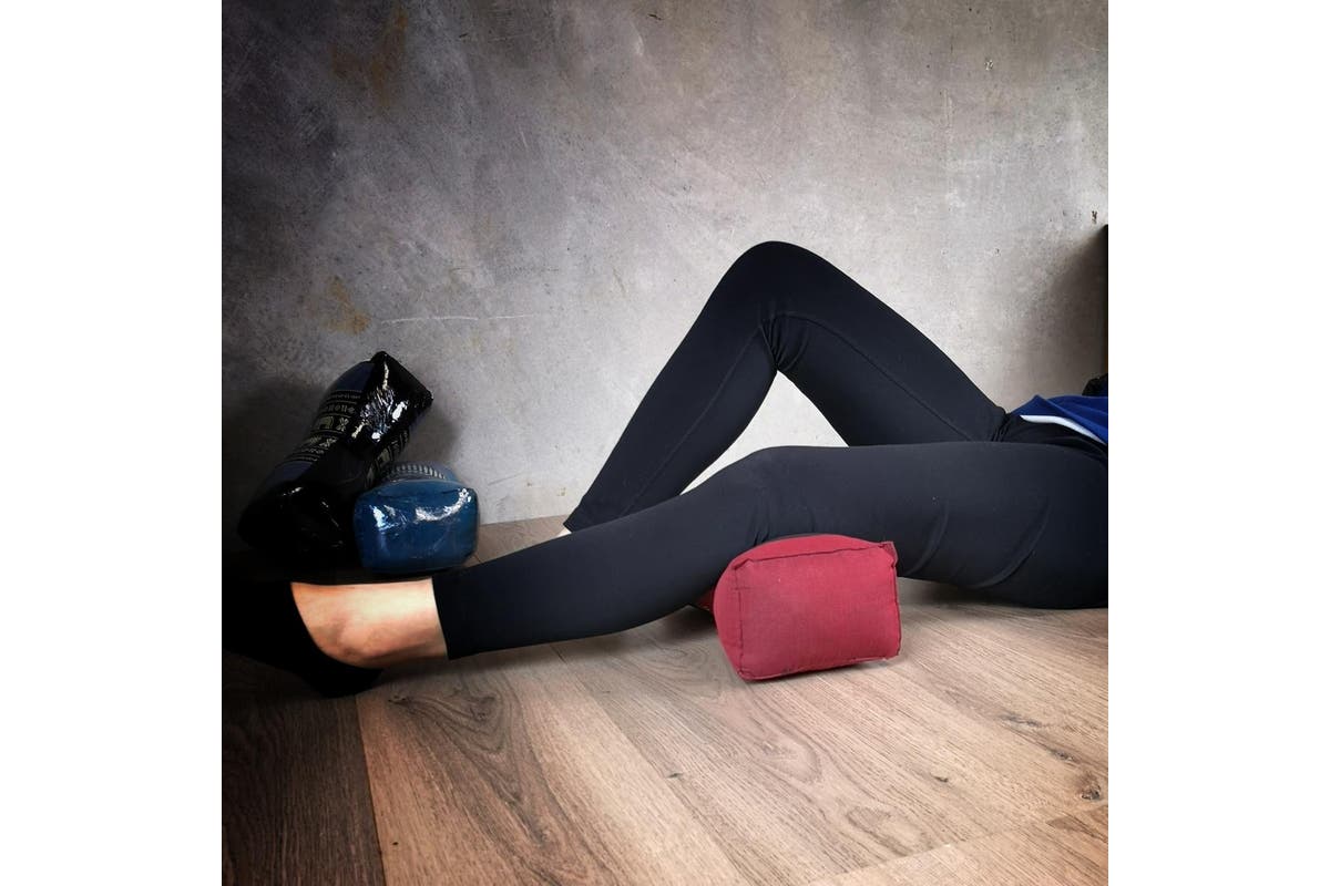 Bone Shape Neck Pillow/Meditation Cushion Kapok Filled BlueEle