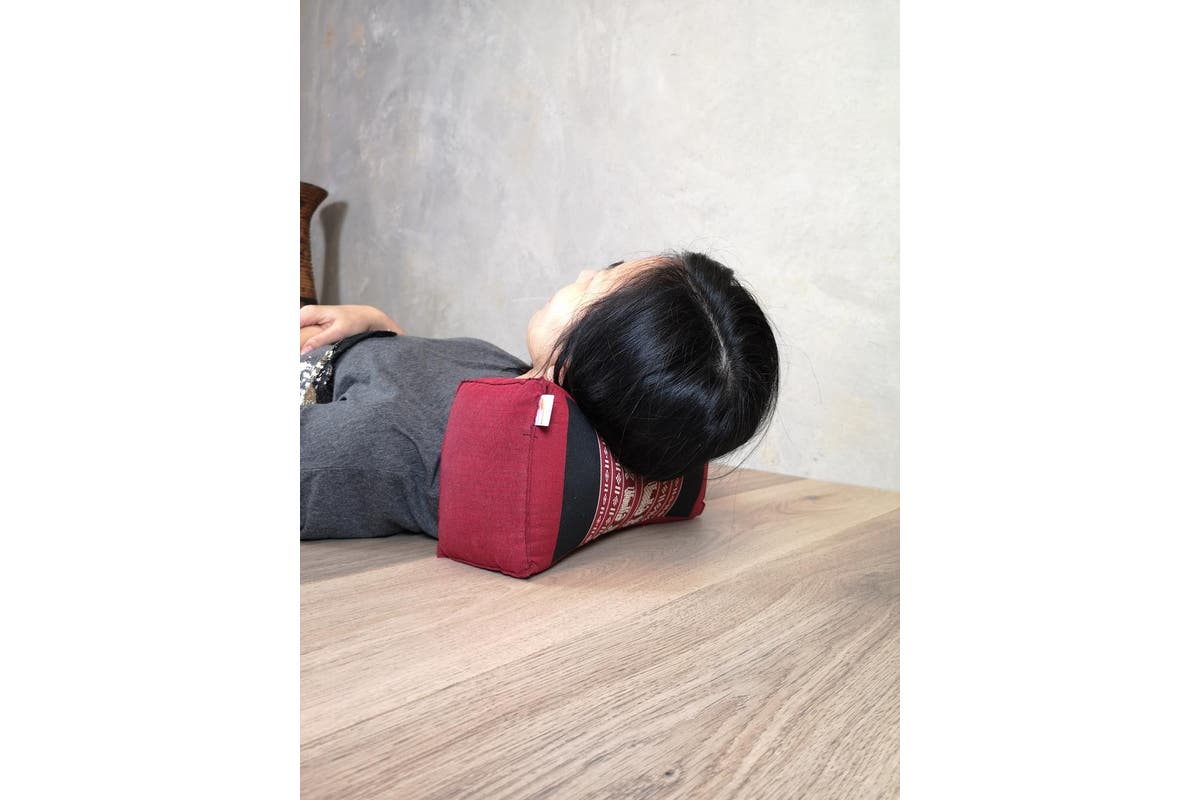 Bone Shape Neck Pillow/Meditation Cushion Kapok Filled BlueEle
