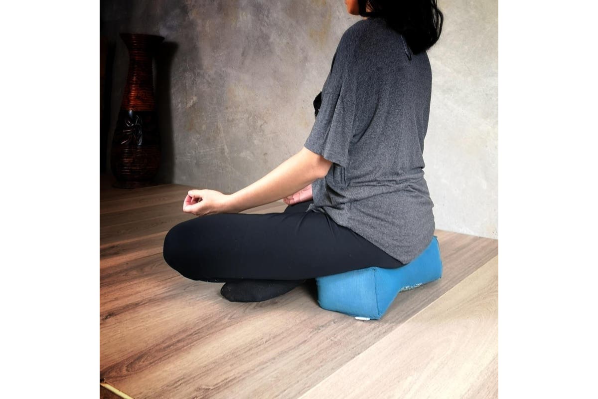 Bone Shape Neck Pillow/Meditation Cushion Kapok Filled BlueEle