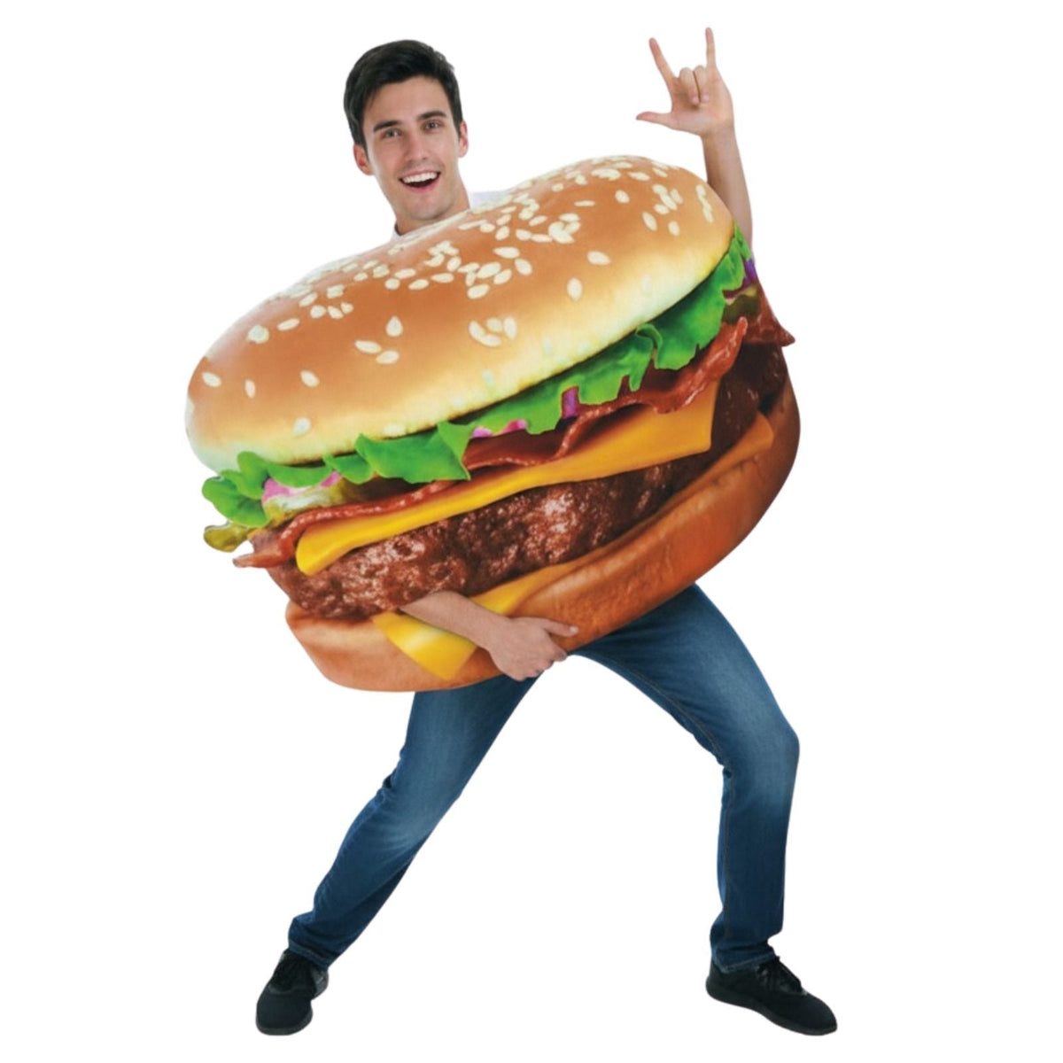 Adult Hamburger Costume Halloween Burger Party Funny Outfit