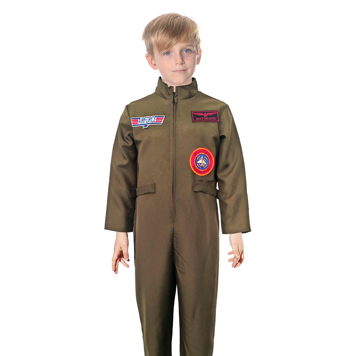 Kids AIR FORCE FIGHTER PILOT COSTUME Top Gun Space Costume Halloween Childrens