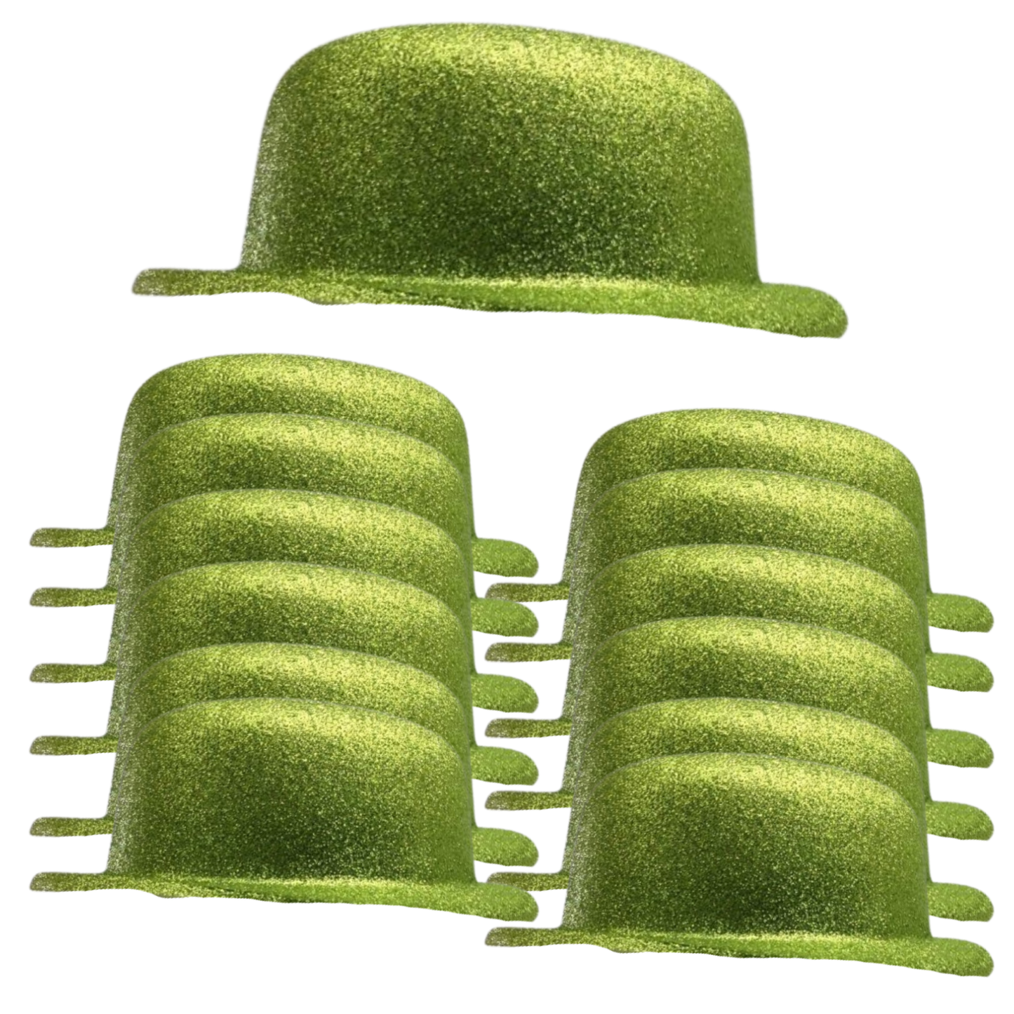12x GLITTER BOWLER HAT Fancy Party Plastic Costume Cap Fun Dress Up Sparkle BULK-7