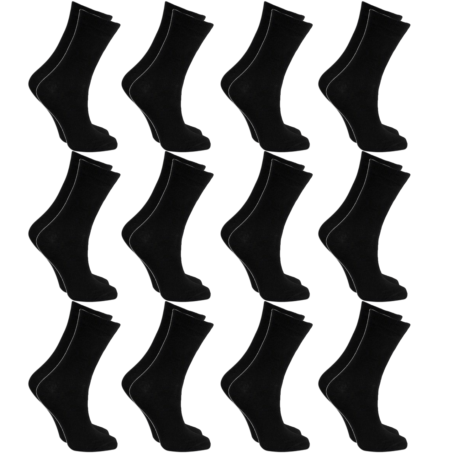 12x Pairs SCHOOL SOCKS Plain Cotton Rich Girls Boys School Uniform BULK-3