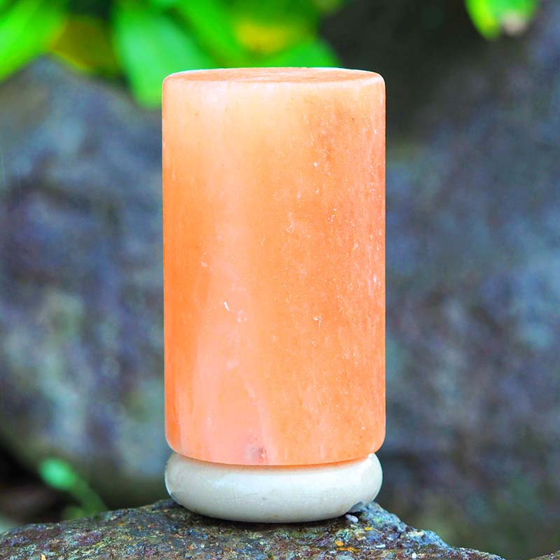 12V 12W Cylinder Himalayan Pink Salt Lamp Carved Rock Crystal Light Bulb On/Off-1