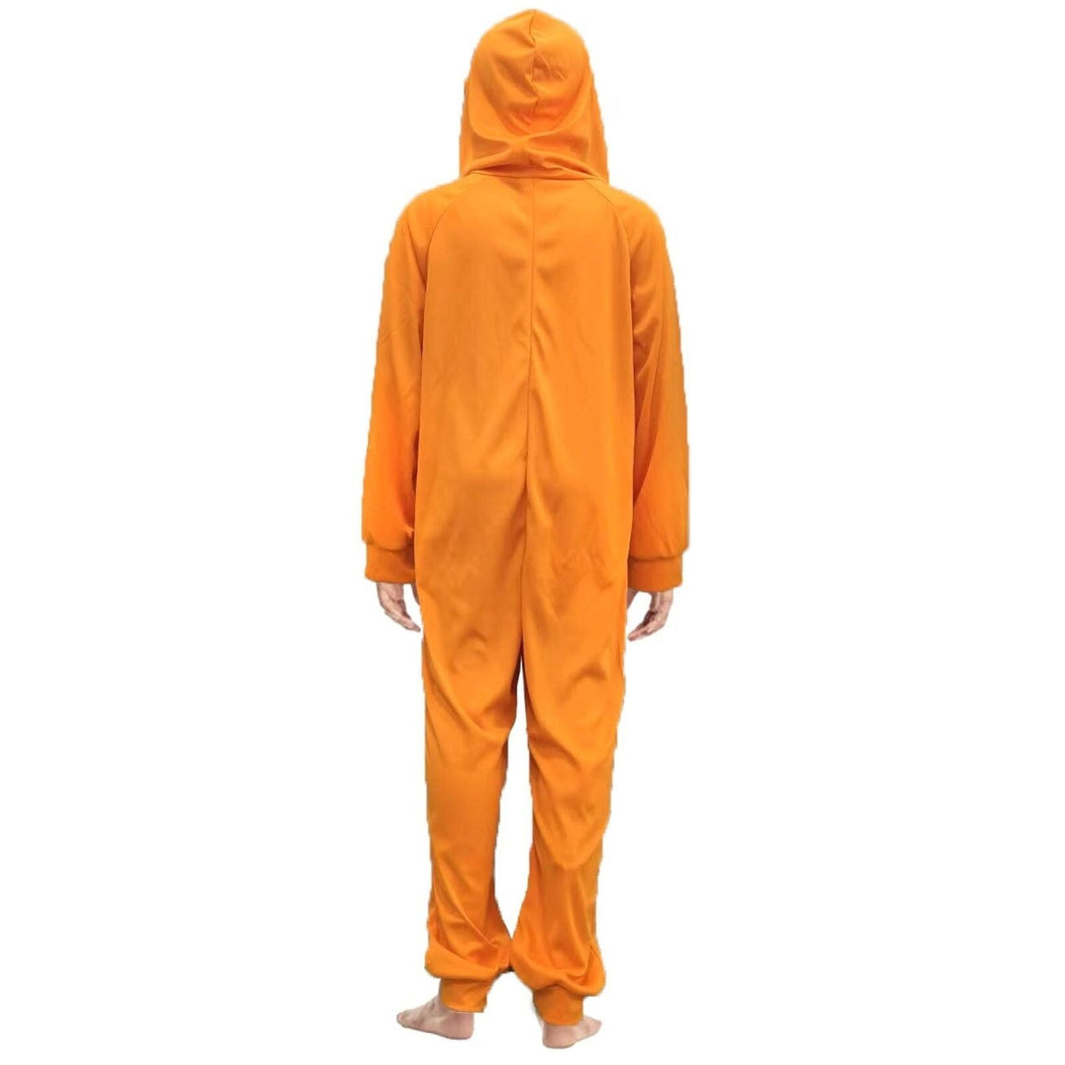 Kids Plain Orange Hooded Jumpsuit Girls Boys Halloween Costume Book Week Outfit