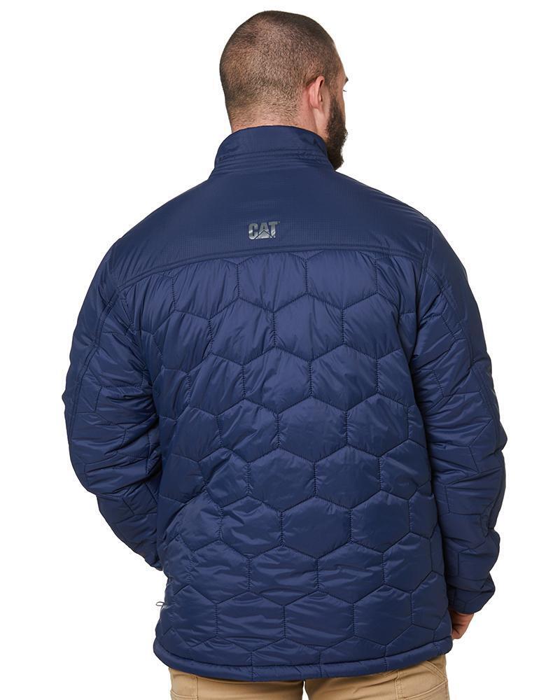 Caterpillar Mens Heat MX Puffer Jacket Water Resistant - Detroit Blue-4