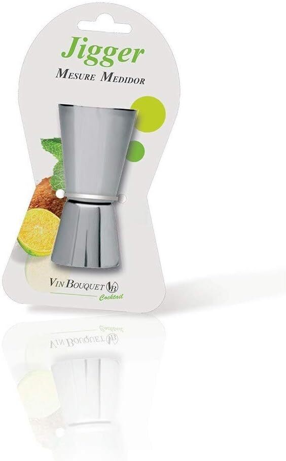 VIN BOUQUET Stainless Steel Jigger Double Ended Shot Measurer in Silver-2
