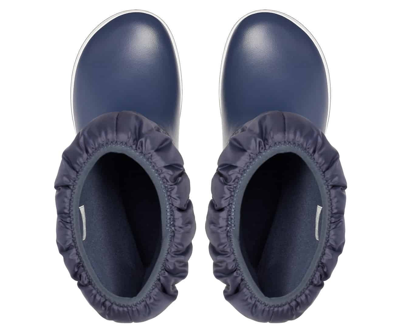 Crocs Womens Winter Puff Boot Puffer Shoes - Navy/White-4