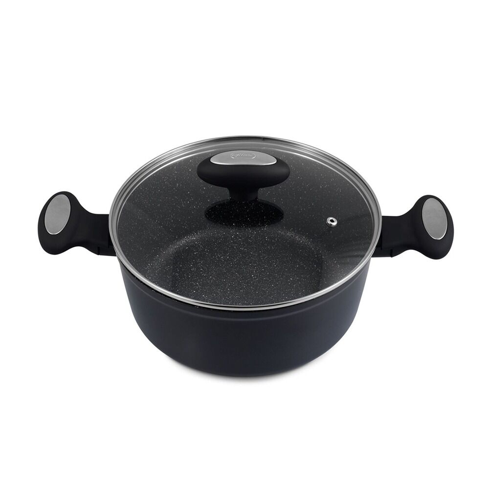 Zyliss Ultimate Forged 24cm/4L Non-Stick Stock Pot w/ Lid Cover - Black-1