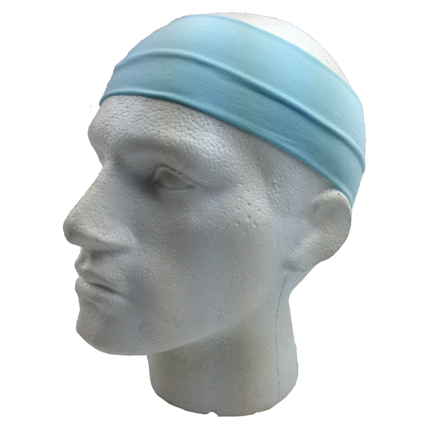 PLAIN HEADBAND Elastic Stretch Sports Yoga Hair Band Unisex 8cm - Sky Blue