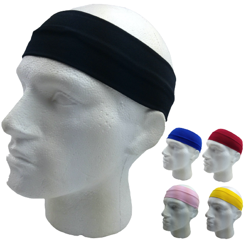 3pc Set Plain Headband Elastic Stretch Sports Yoga Hair Band Unisex Wide Wrap-0