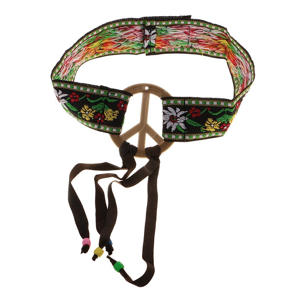 Hippie Hippy 60s 70s Flower Peace Symbol Daisy Headband Costume Party Accessory