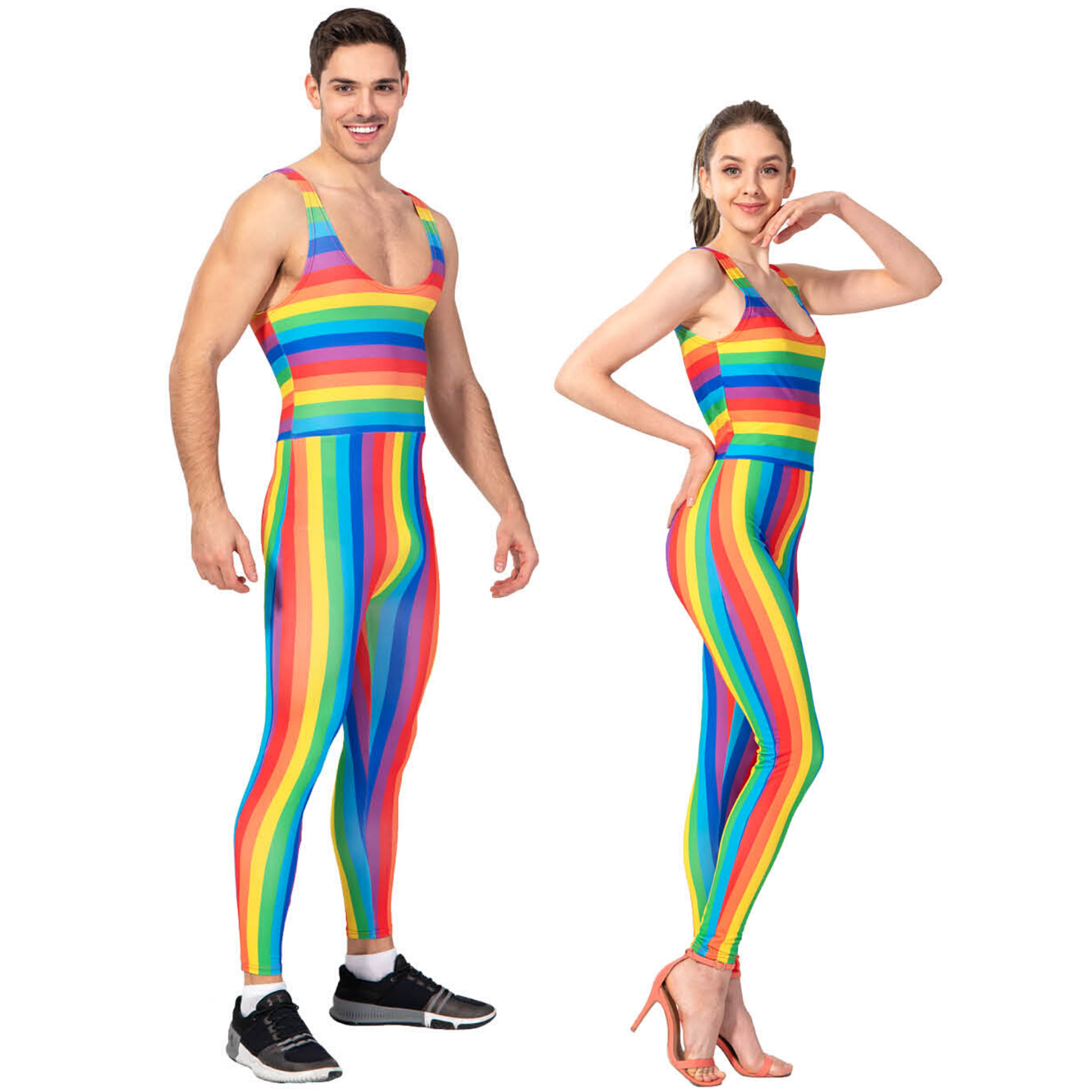 Adult Unisex Rainbow Stripe Unitard Mardi Gras LGBT LGBTQ Pride Gay-6
