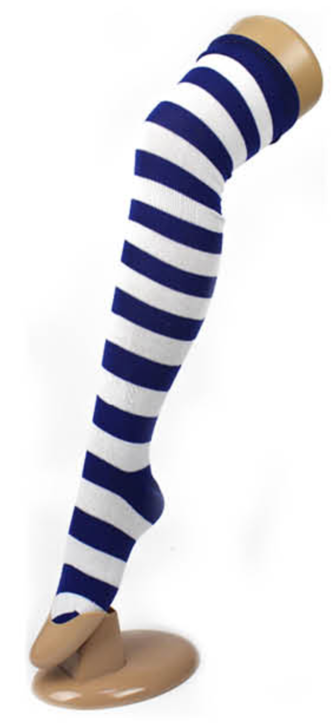 10x OVER THE KNEE SOCKS Plain Striped High Thigh Ladies Long Stocking BULK Price-17
