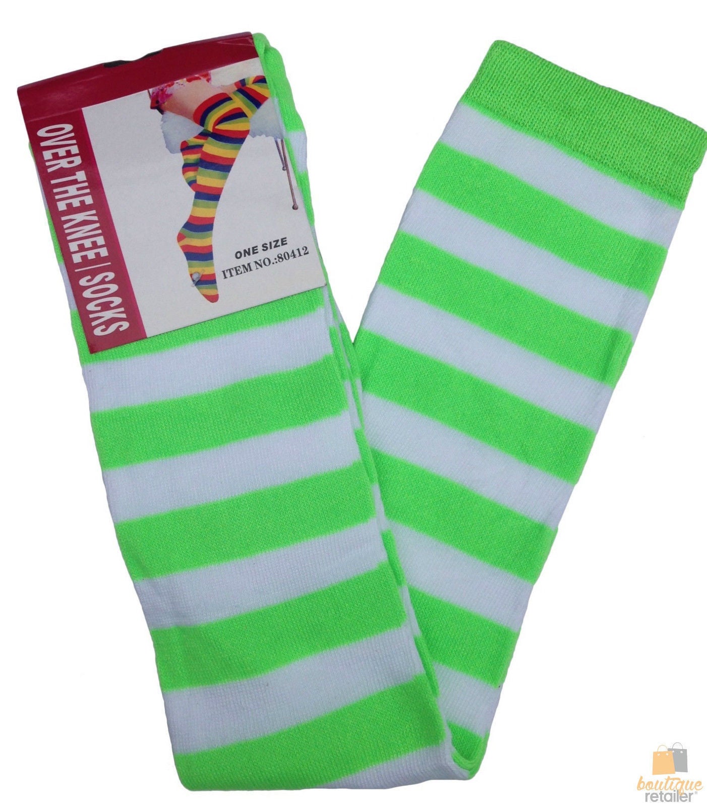 10x OVER THE KNEE SOCKS Plain Striped High Thigh Ladies Long Stocking BULK Price-4