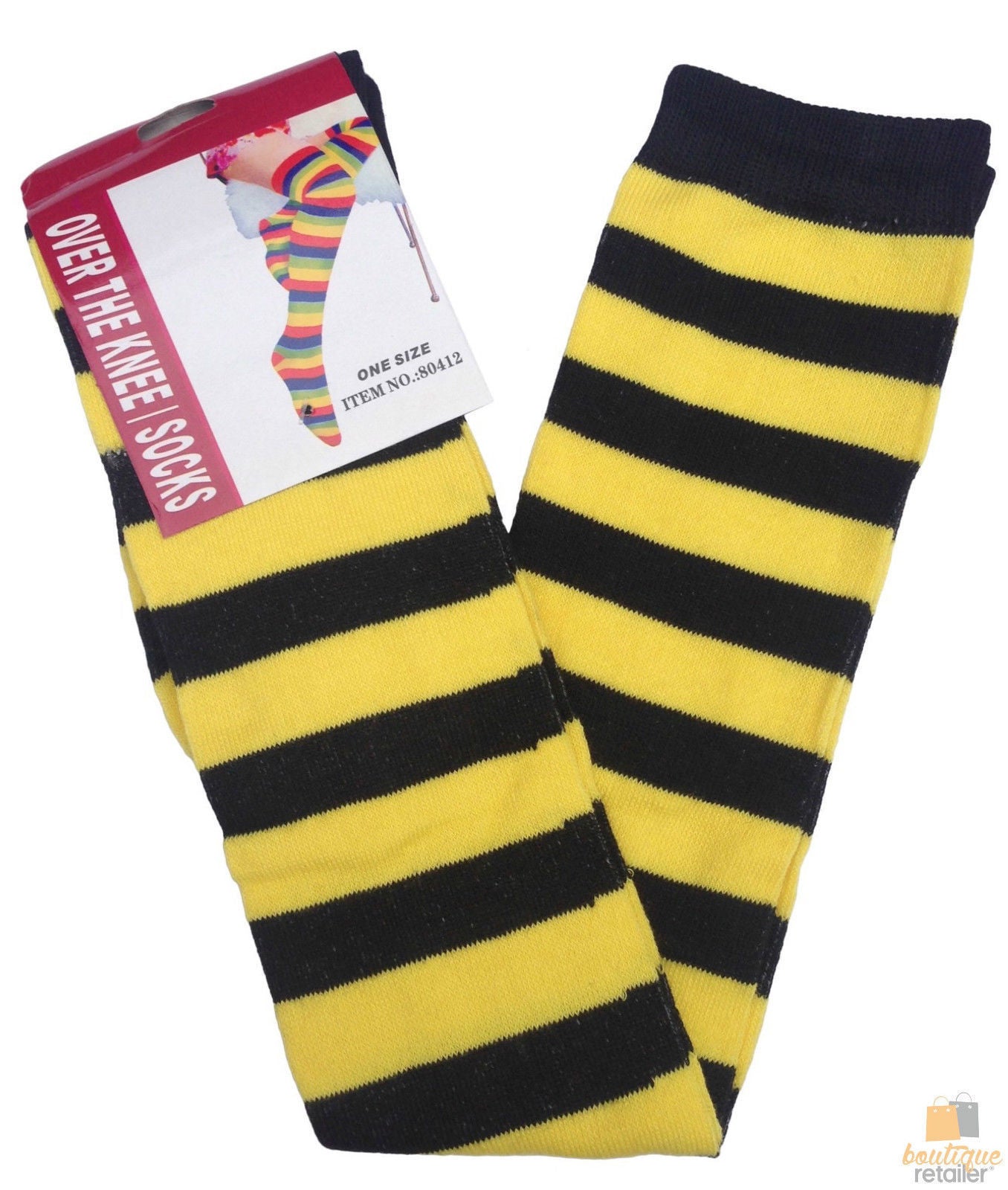 10x OVER THE KNEE SOCKS Plain Striped High Thigh Ladies Long Stocking BULK Price-14