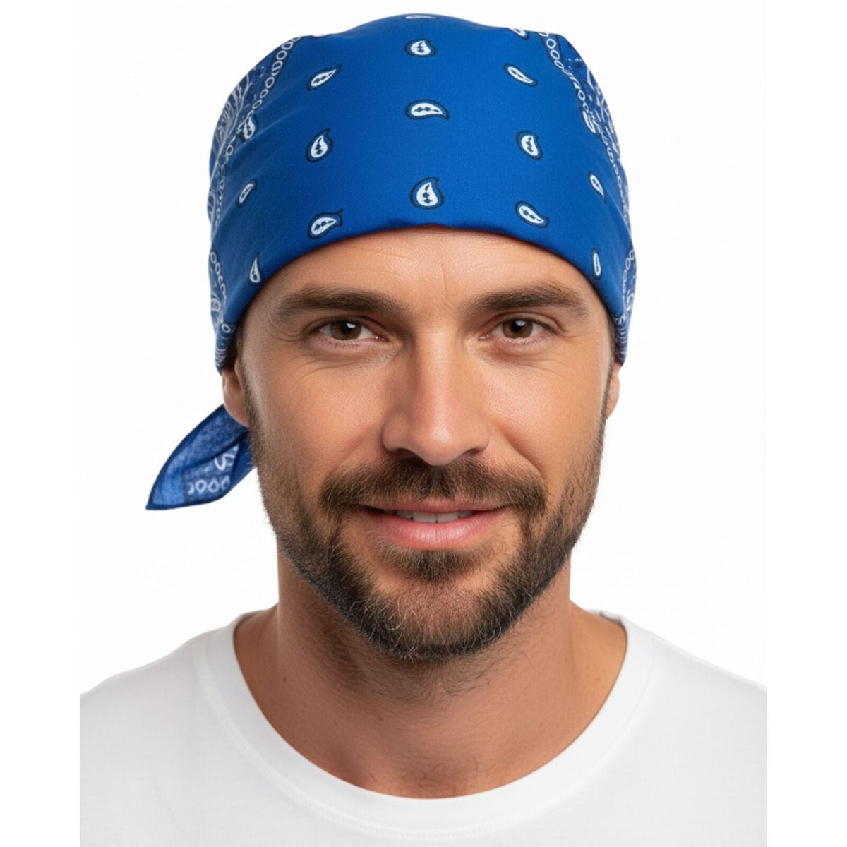 15x BULK BANDANA Paisley 100% COTTON Head Wrap Bandanna Summer Scarf - Blue