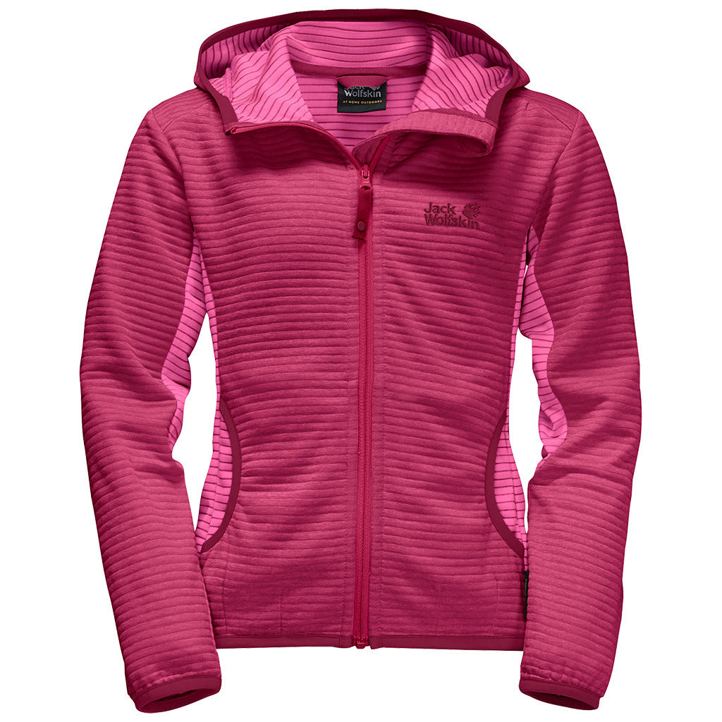 Jack Wolfskin Girls Jumper Kids Childrens Tongari Warm Fleece w Hood-6