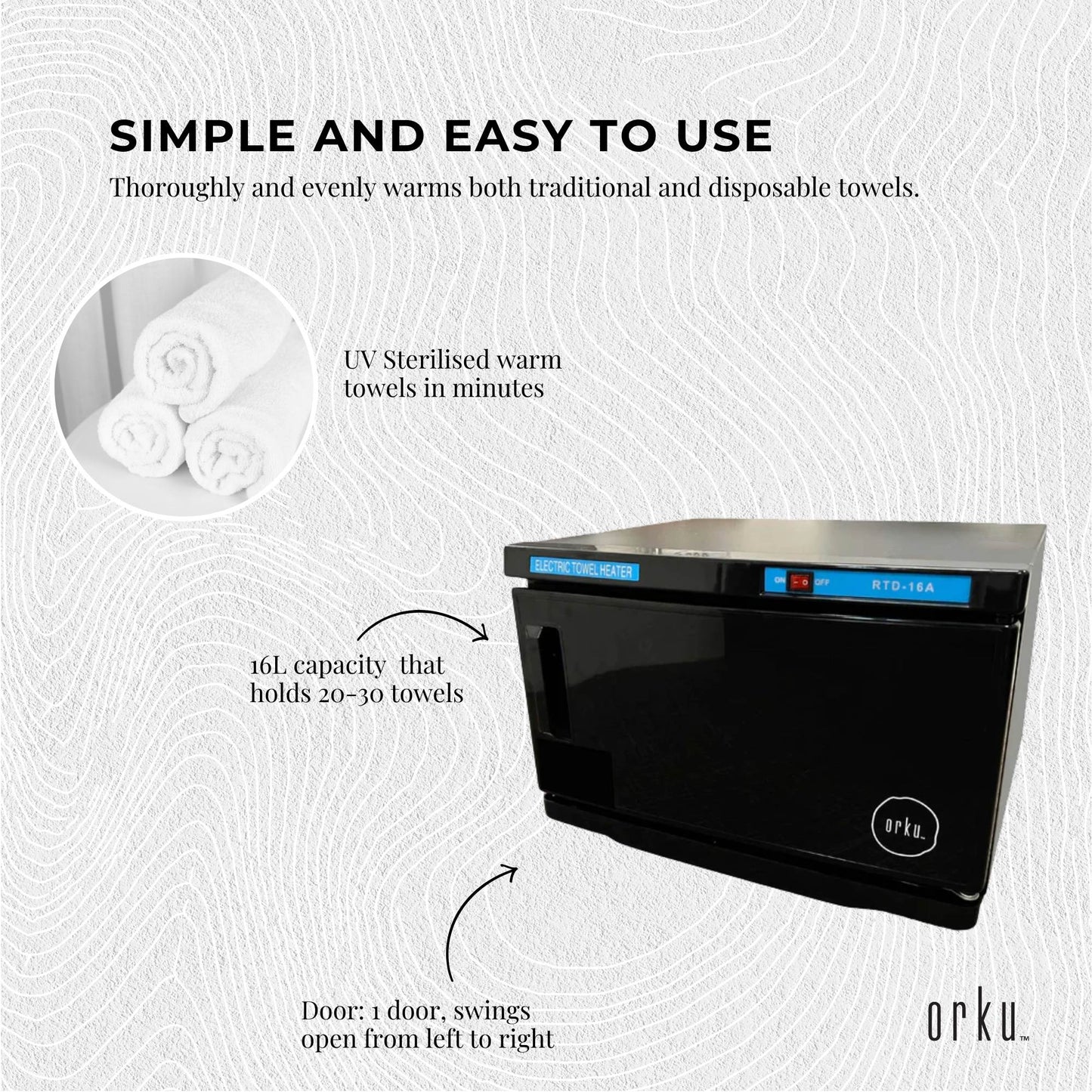 16L Black UV Electric Towel Warmer Steriliser Cabinet Beauty Spa Heat Sanitiser-4